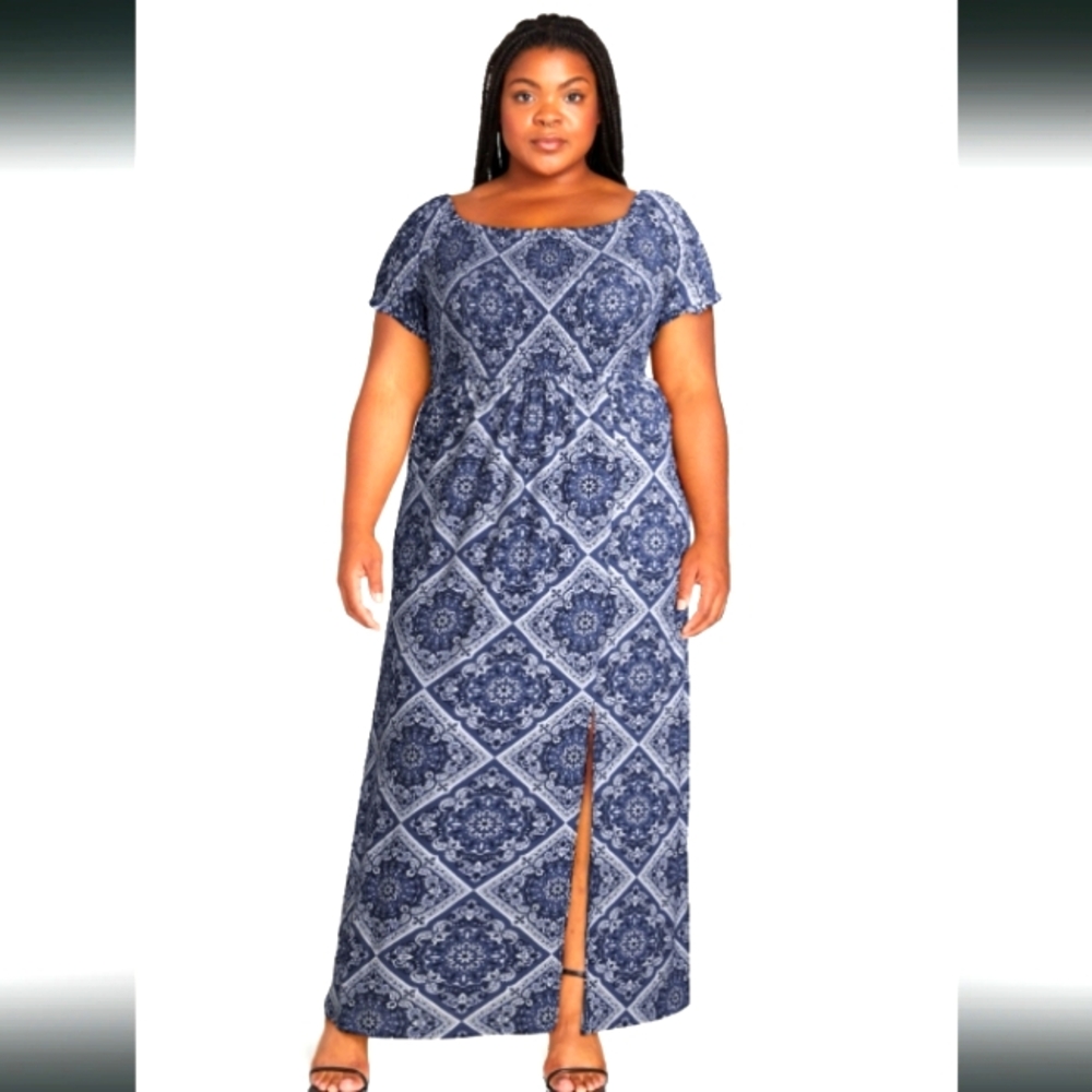 DEREK HEART Smocked Maxi Dress